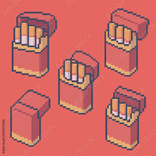 cigarrete box pixel art, eps 10 illustration