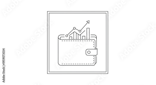 Wallet with growing financial graph icon, representing financial growth and investment.