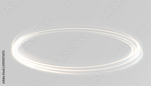 Luxury golden neon podium with soft glowing light rings for premium product showcase or cosmetic presentation background with elegant aura 