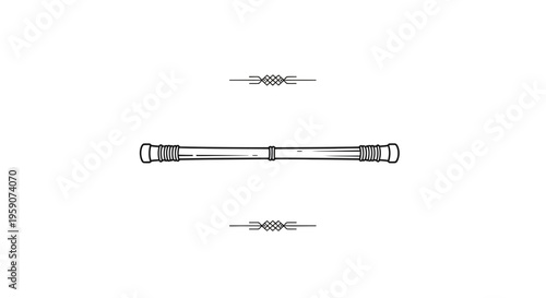 Vintage Telescope Monocular Brass Antique Scientific Instrument Illustration