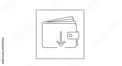 Wallet with download arrow icon, representing financial loss or expense