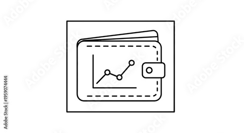 Wallet with financial graph and growth chart, investment and savings concept
