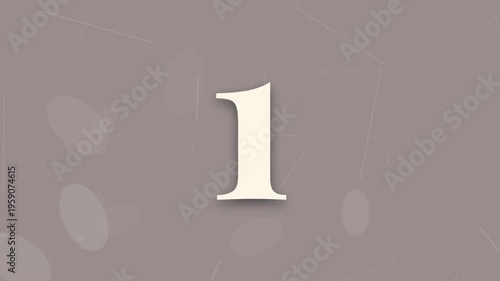 Minimalist colorful countdown timer on a muted textured background with animated numbers