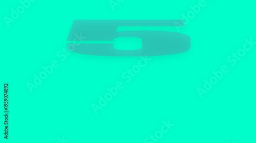 A vibrant pink colorful countdown timer displayed on a solid cyan background