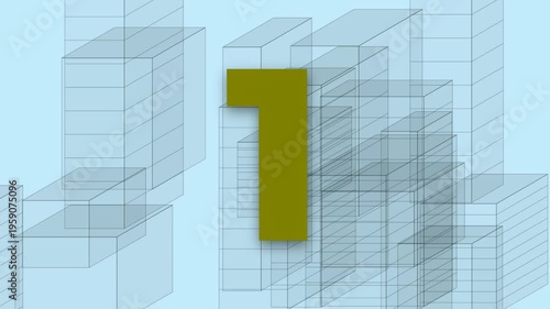A colorful countdown timer from four to one over a digital wireframe city background