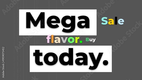 Mega Sale Motion Graphic with colorful text for retail promotion and business advertisement