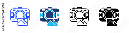 Photograph Multi Style Icon Set Vector 