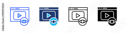 Views Multi Style Icon Set Vector 