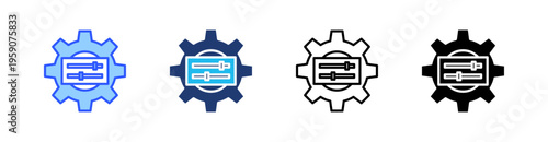 Setting Multi Style Icon Set Vector 