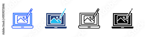 Photo Editing Multi Style Icon Set Vector 