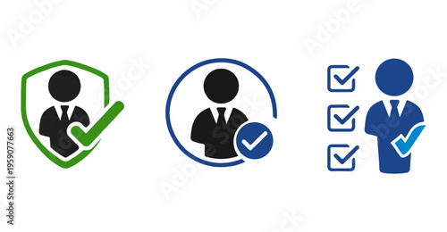 Business Verification Approval Icons Set