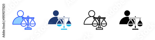 Lawyer Multi Style Icon Set Vector 