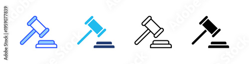 Law Multi Style Icon Set Vector 