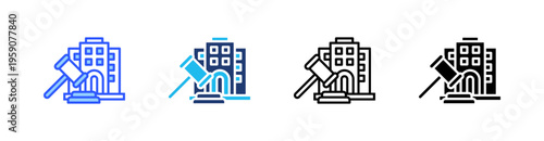 Justice Multi Style Icon Set Vector 