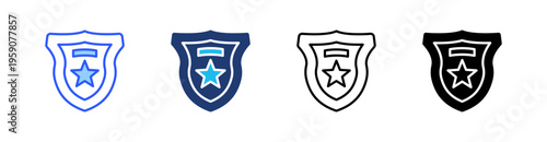 Police Multi Style Icon Set Vector 