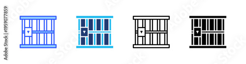 Jail Multi Style Icon Set Vector 