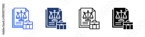 Attorney Multi Style Icon Set Vector 