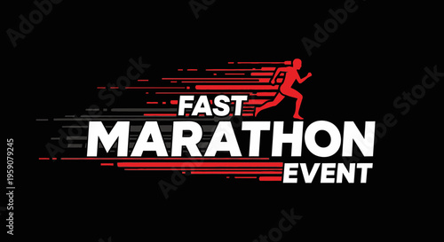 Dynamic Marathon Event Logo With Speeding Runner And Bold Typography