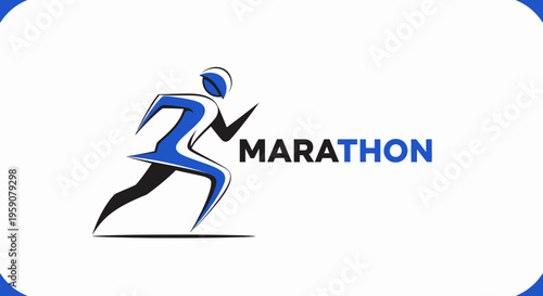 Dynamic Marathon Runner Logo Representing Endurance, Stamina, Speed, and Athletic Competition