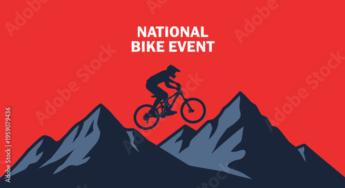Dynamic Mountain Biking Festival Adventure Illustration