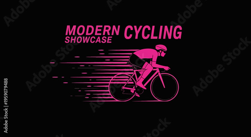 Dynamic Neon Cycling Silhouette Speed Abstract Motion Graphic