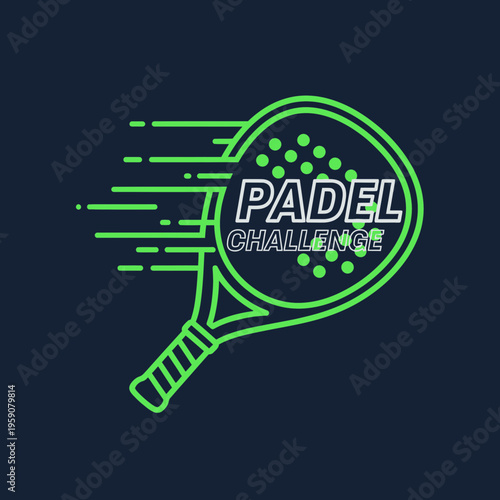 Dynamic Padel Challenge Emblem: A Modern and Energetic Design for Sports Branding