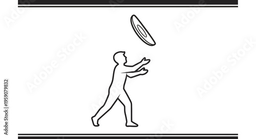 Silhouette of a person juggling a frisbee in the air, dynamic action shot
