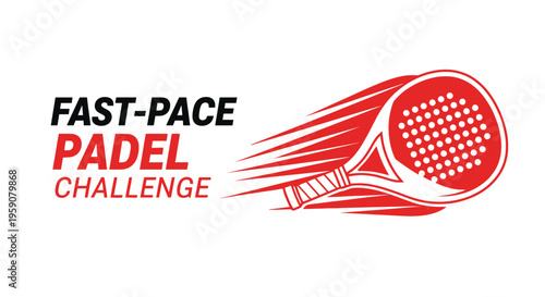 Dynamic Padel Challenge Logo Depicting Fast-Paced Action and Competitive Energy