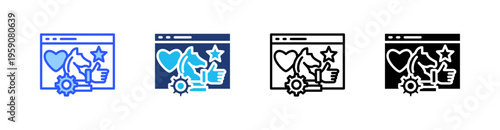 Strategy Multi Style Icon Set Vector 