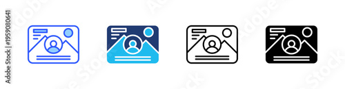 Profile Multi Style Icon Set Vector 