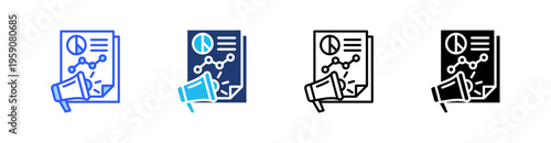 Advertising Multi Style Icon Set Vector 