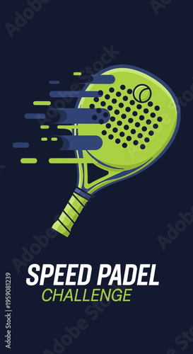 Dynamic Padel Racket in Motion Speed Challenge Graphic
