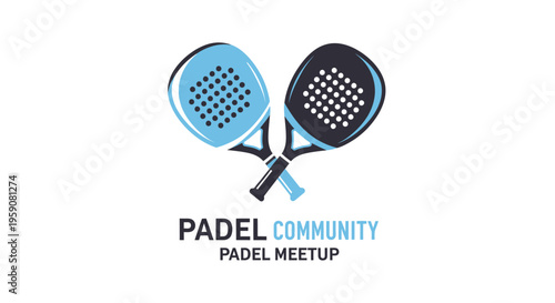 Dynamic Padel Racquets Crossed Logo Design For Sports Clubs And Communities