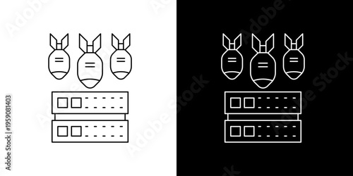 Linear Vector Icon Illustrating Server Vulnerability and Cybersecurity Threats, Representing Potential Digital Attacks and Data Breaches on Network Infrastructure