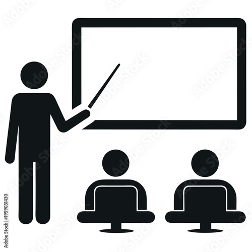 A minimalist vector illustration of a teaching 