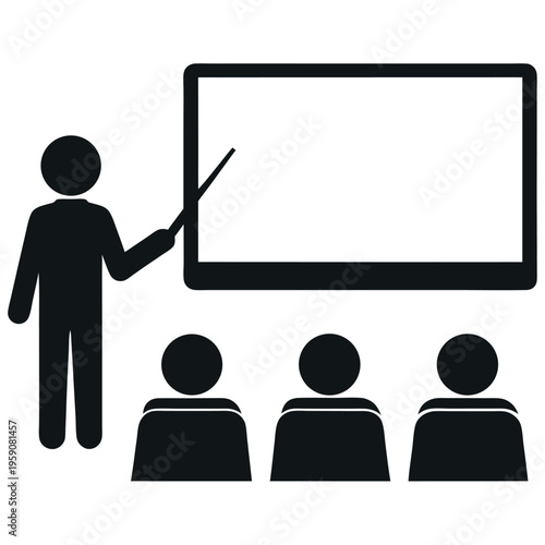 A minimalist vector illustration of a teaching 