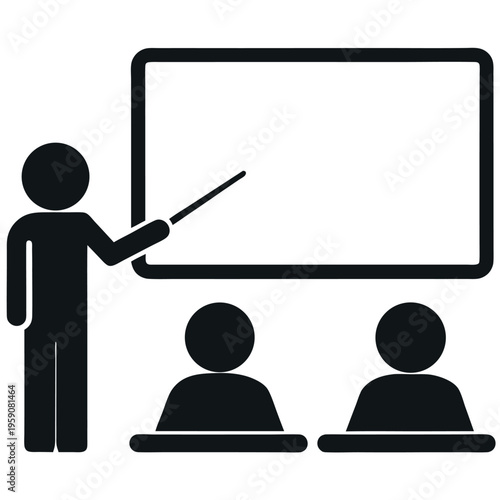 A minimalist vector illustration of a teaching 