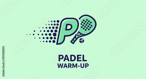 Dynamic Padel Tennis Logo With Sporty Elements And Text