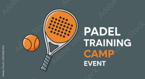 Dynamic Padel Tennis Training Camp Announcement Graphic Design