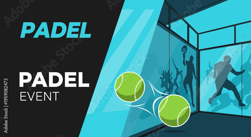 Dynamic Padel Tournament Event Announcement Graphic Design