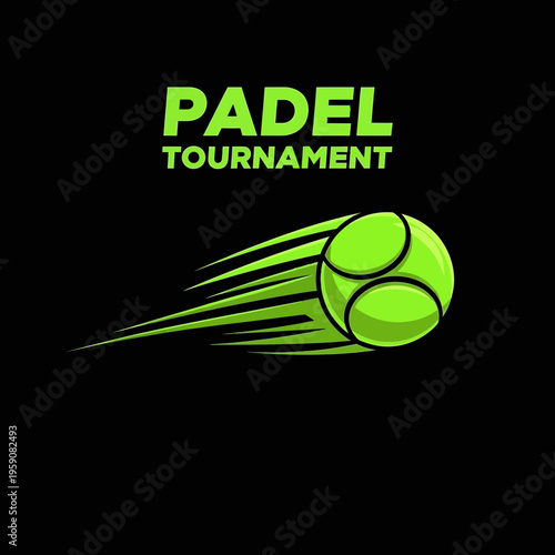 Dynamic Padel Tournament Event Graphic With Action Ball Motion
