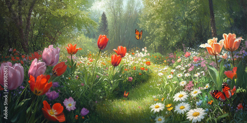 field of red poppies