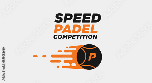 Dynamic Padle Speed Competition Logo Depicting Sport Event and Rapid Motion Design