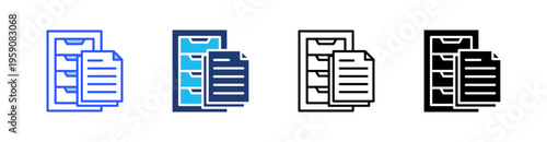 Archive Multi Style Icon Set Vector 