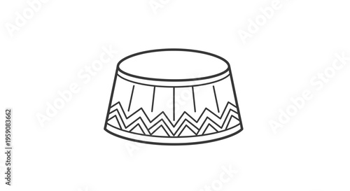 Circus Tent Top Hat Icon, Simple Line Art, Vector Illustration