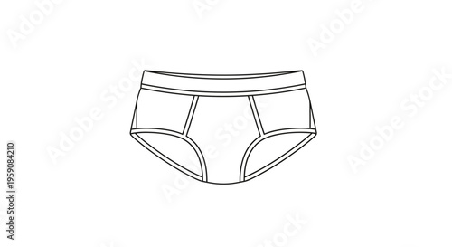 Clean Line Drawing of Men's Briefs Underwear