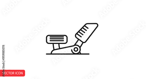 Car Accelerator Pedal Icon, Vector Outline Design