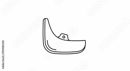 Car Mud Flap Icon, Automotive Part, Vehicle Accessory, Black and White Line Art