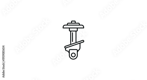 Car Suspension System Component Icon: Shock Absorber and Spring