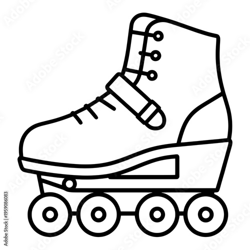 Line Roller Skate With Four Wheels